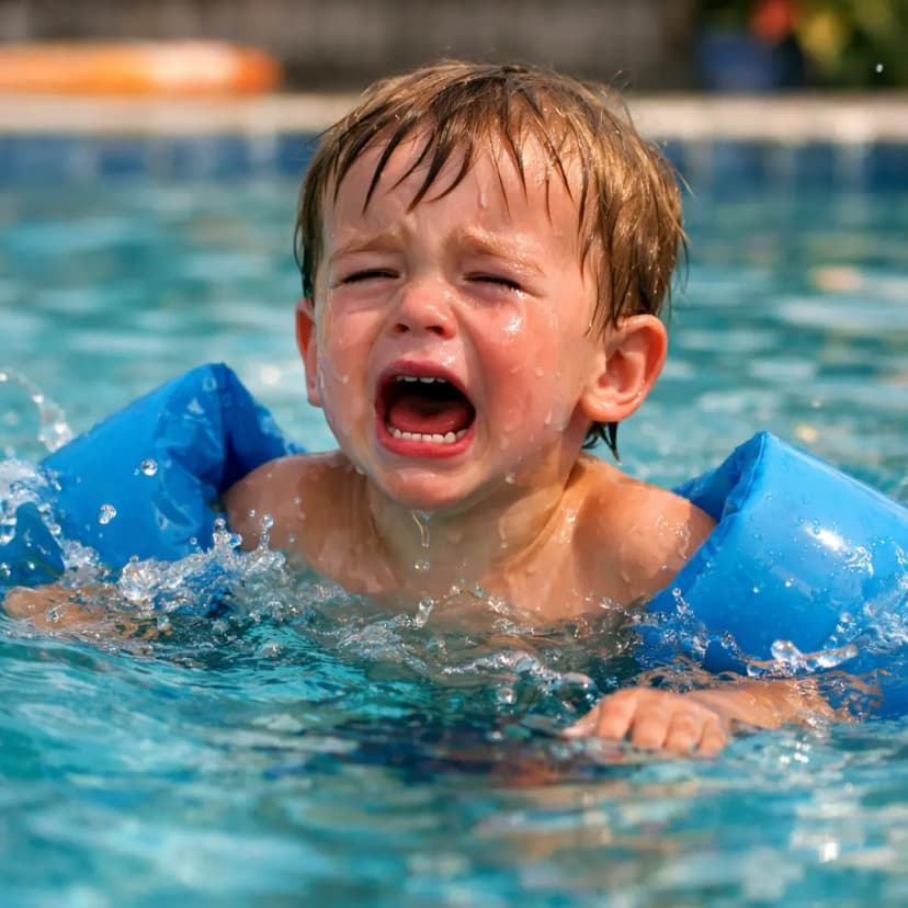 ילד בשחייה טיפולית
